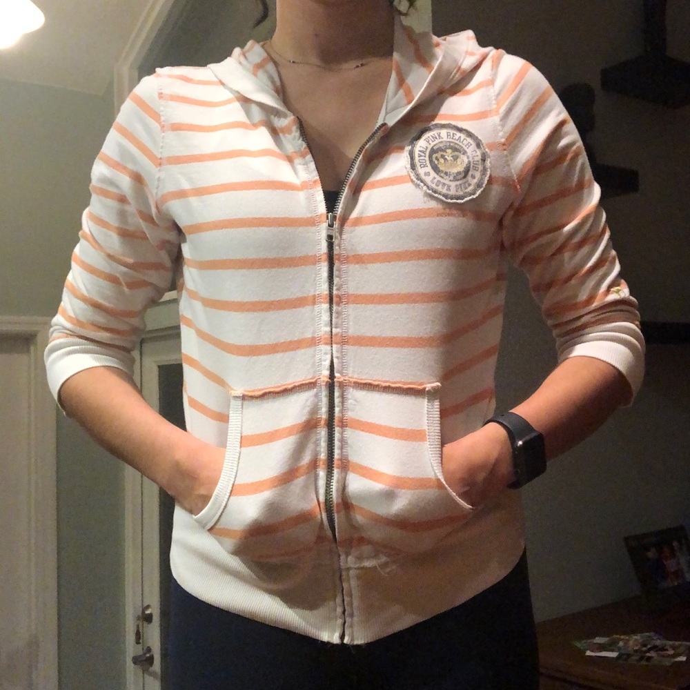 Orange and White Jacket w/ Hood VS PINK